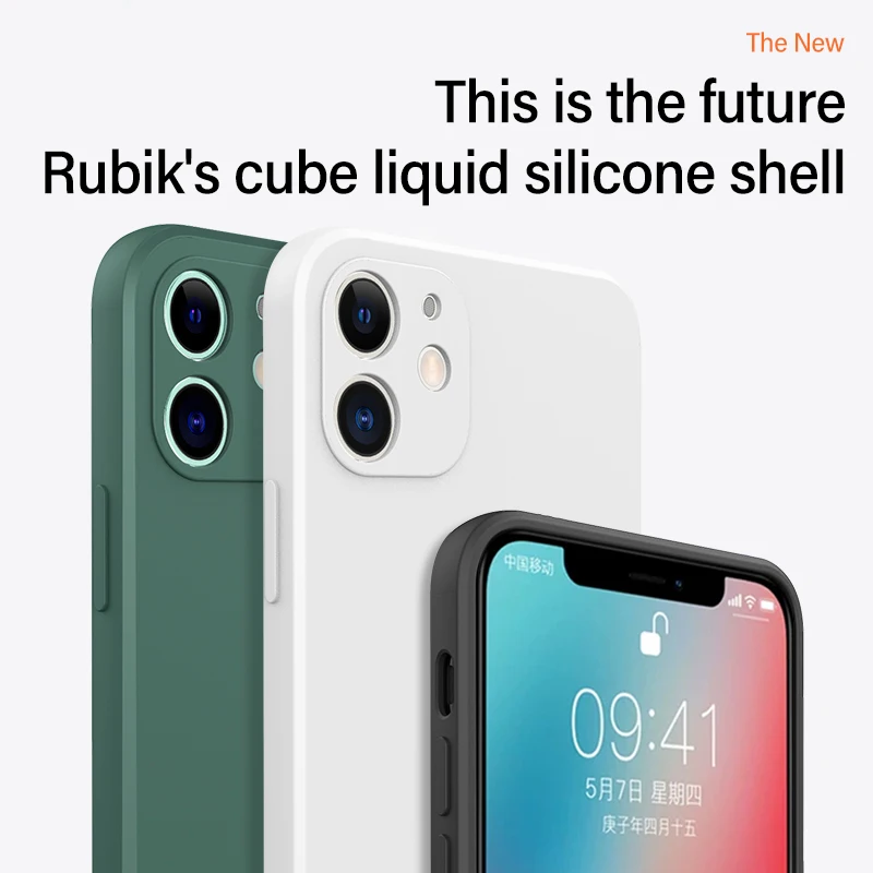 Ультратонкий защитный чехол из жидкого силикона для iPhone 12 11 Pro Max XS XR X 8 7 Plus |