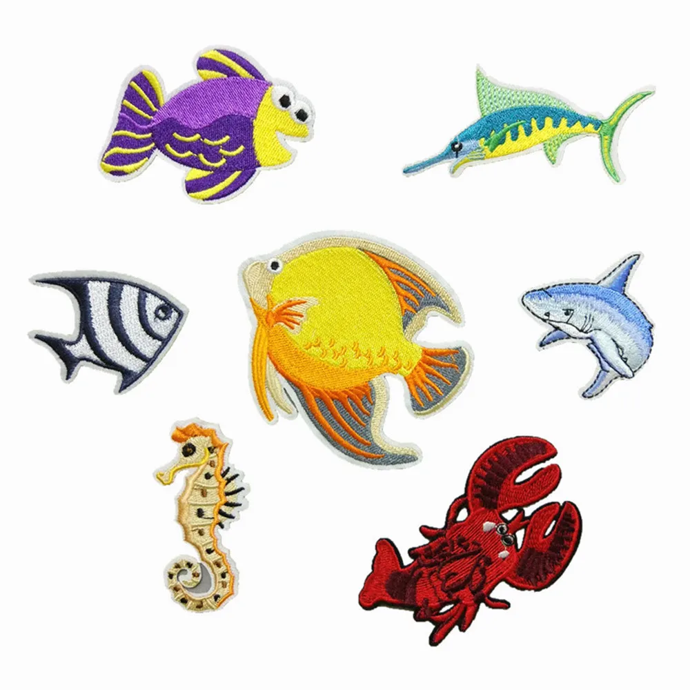 

Креативные наклейки в виде морских животных, железная нашивка, термоклейкие значки, одежда для девочек, Аппликации, нашивки