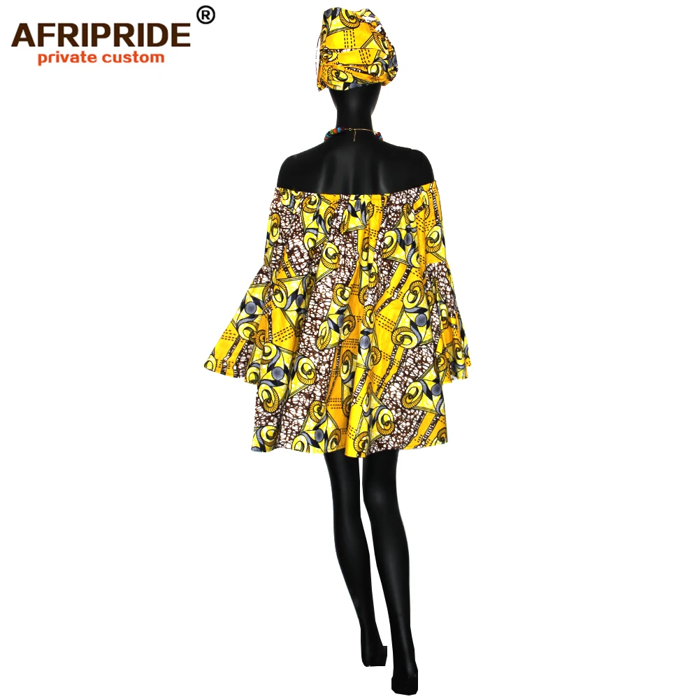 Африканское летнее платье с запахом на голову для женщин принт Дашики