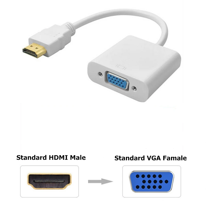 Ранкман HDMI в VGA адаптер конвертер с аудио линия питания HDMI VGA кабель 1080P для ПК ноутбук DVD ТВ Проектор Монитор