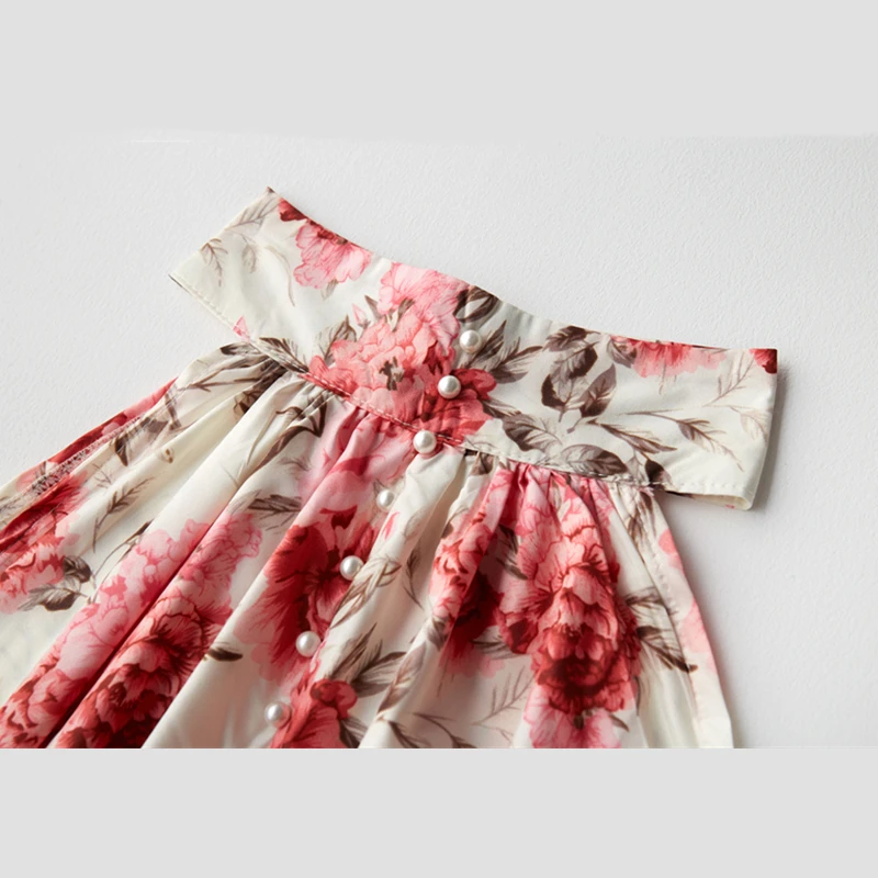 Платье Marwin женское с цветочным принтом пляжный стиль халтер до колен поясом без