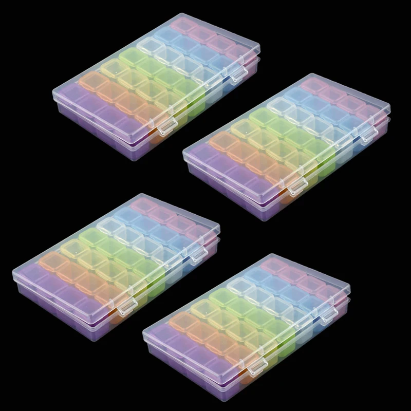 

28 slots Dismountable Diamond Embroidery Accessories Diamond Painting Boxes Cross Stitch Cases Storage Organizer Home Storage