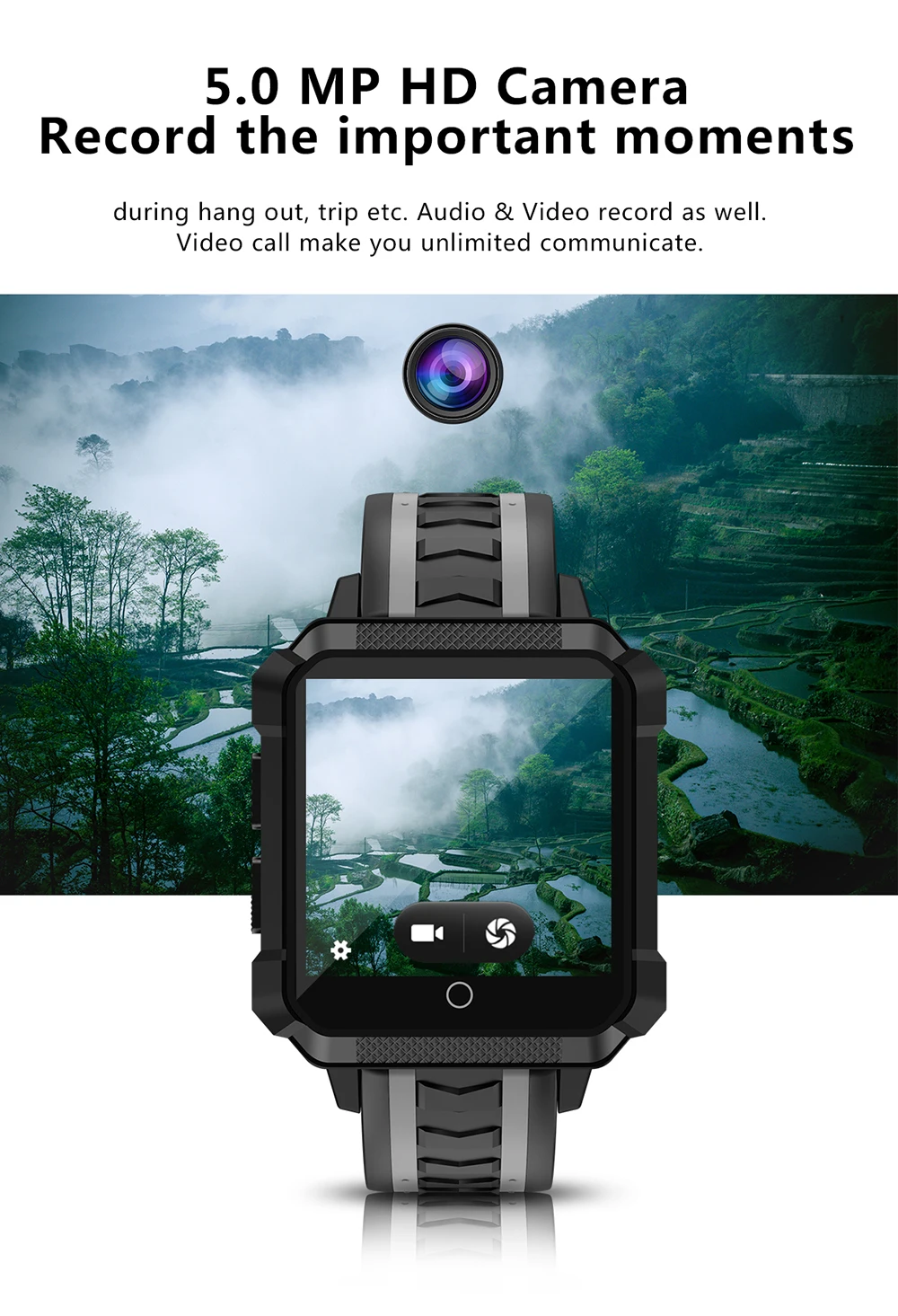 Смарт-часы Greentiger H7, 4G, мужские, gps, Wi-Fi, 1 Гб+ 8 Гб, 600 мАч, монитор сердечного ритма, Bluetooth, IP68, водонепроницаемые, умные часы PK B57