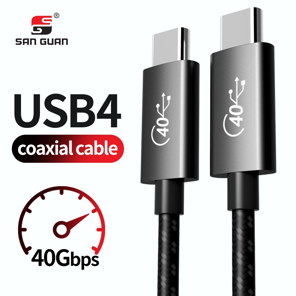 

2021 USB 4.0 40Gbps Thunderbolt 4/3 Cable PD 100W 0.5M 1M 2M New Gen3 USB4 Type C Kabel 5A PD Charge Data Cable USB C Cabo