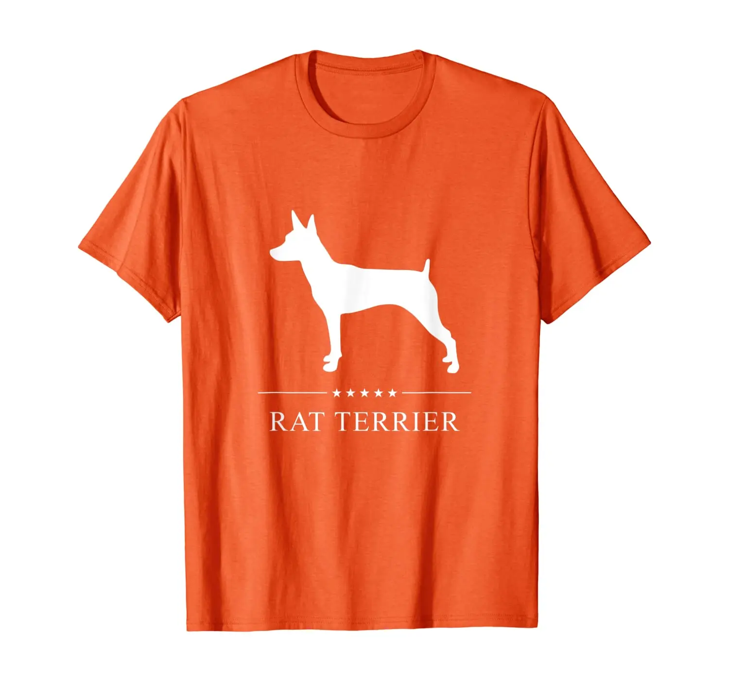 

Rat Terrier: белая футболка силуэта