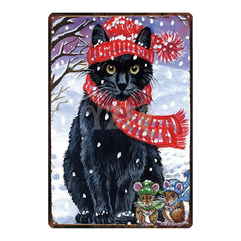 

Cute Dog Pet Coffee Sign Christmas Plaque Metal Vintage For Wall Poster Bar Kitchen Art Home Decor Cuadros DU-1996A