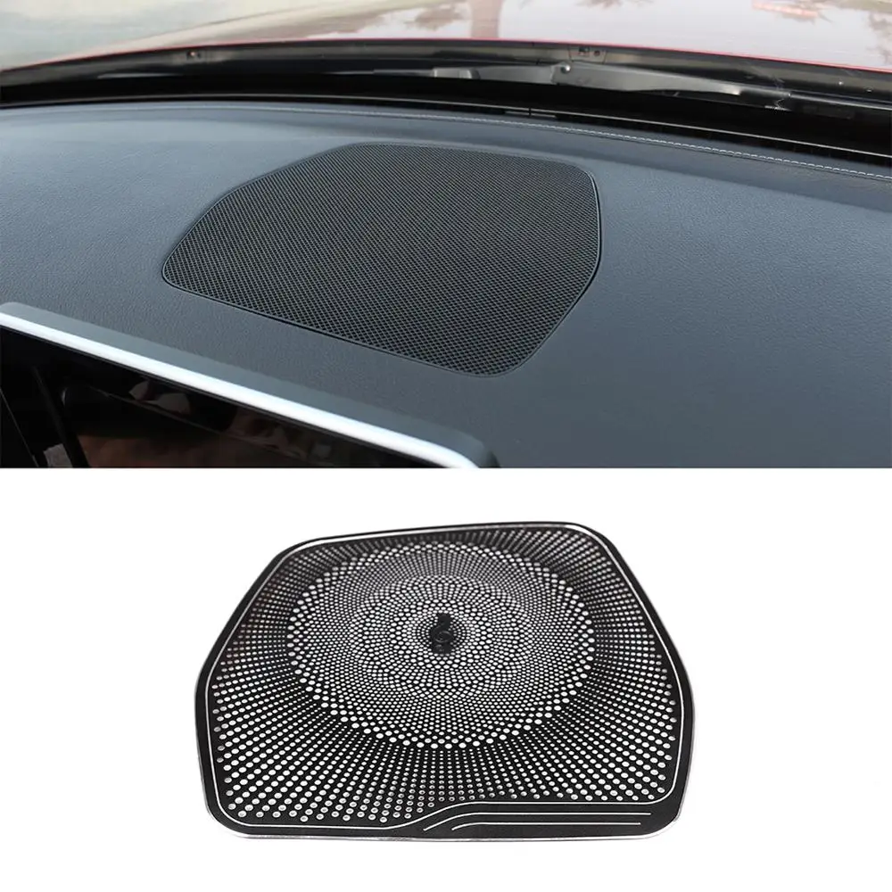 

Накладка на приборную панель автомобиля, из алюминиевого сплава, черная, с логотипом музыки, для Mercedes Benz C GLC Class W205 X253 2015-2019