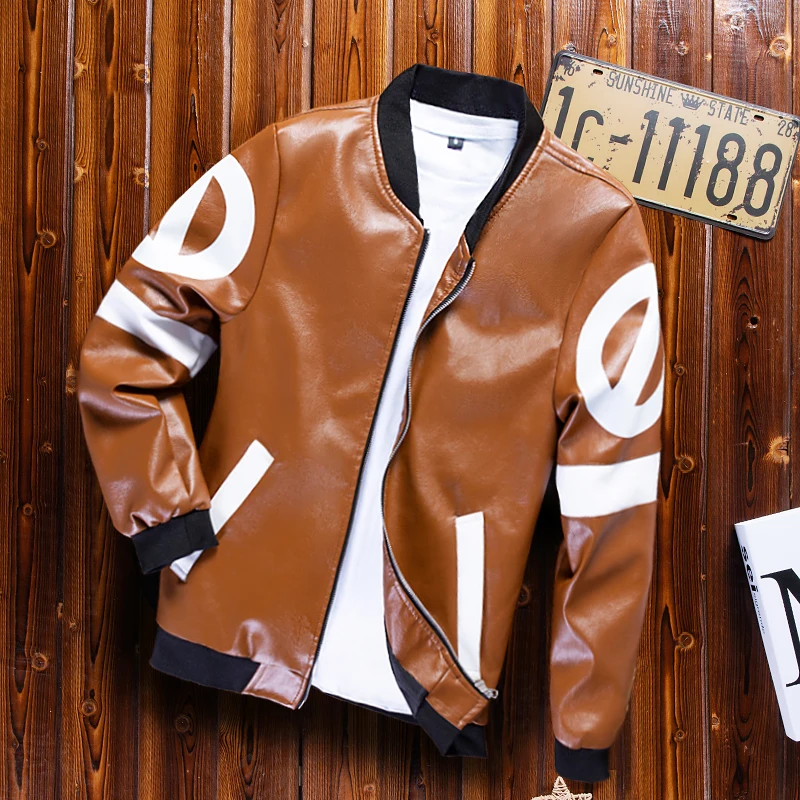 

Men's Leather Jacket 2021 Autumn Winter New Trend Fashion Baseball Collar Coat Warm Men's Clothing Casual Outwear Tops