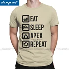 Футболка с надписью Eat Sleep Apex Legends, Мужская футболка с надписью Pathfinder, Бангалор, 80s, новинка, футболка с круглым вырезом, уникальная одежда