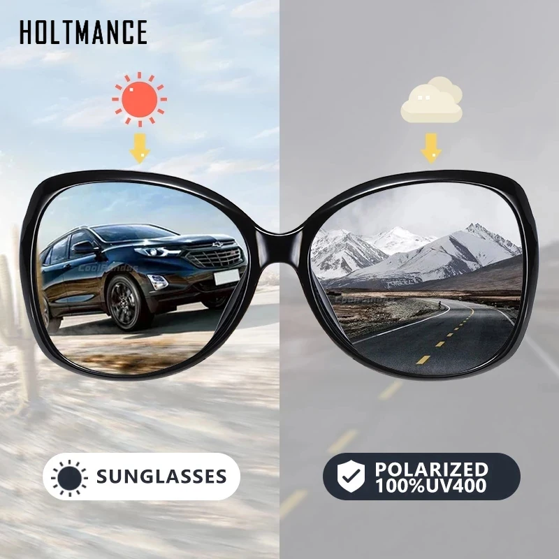 

Photochromic Sunglasses Women Polarized Chameleon Glasses Luxury Cat Eye Vintage Oversized Sun Glasses Female gafas de sol mujer