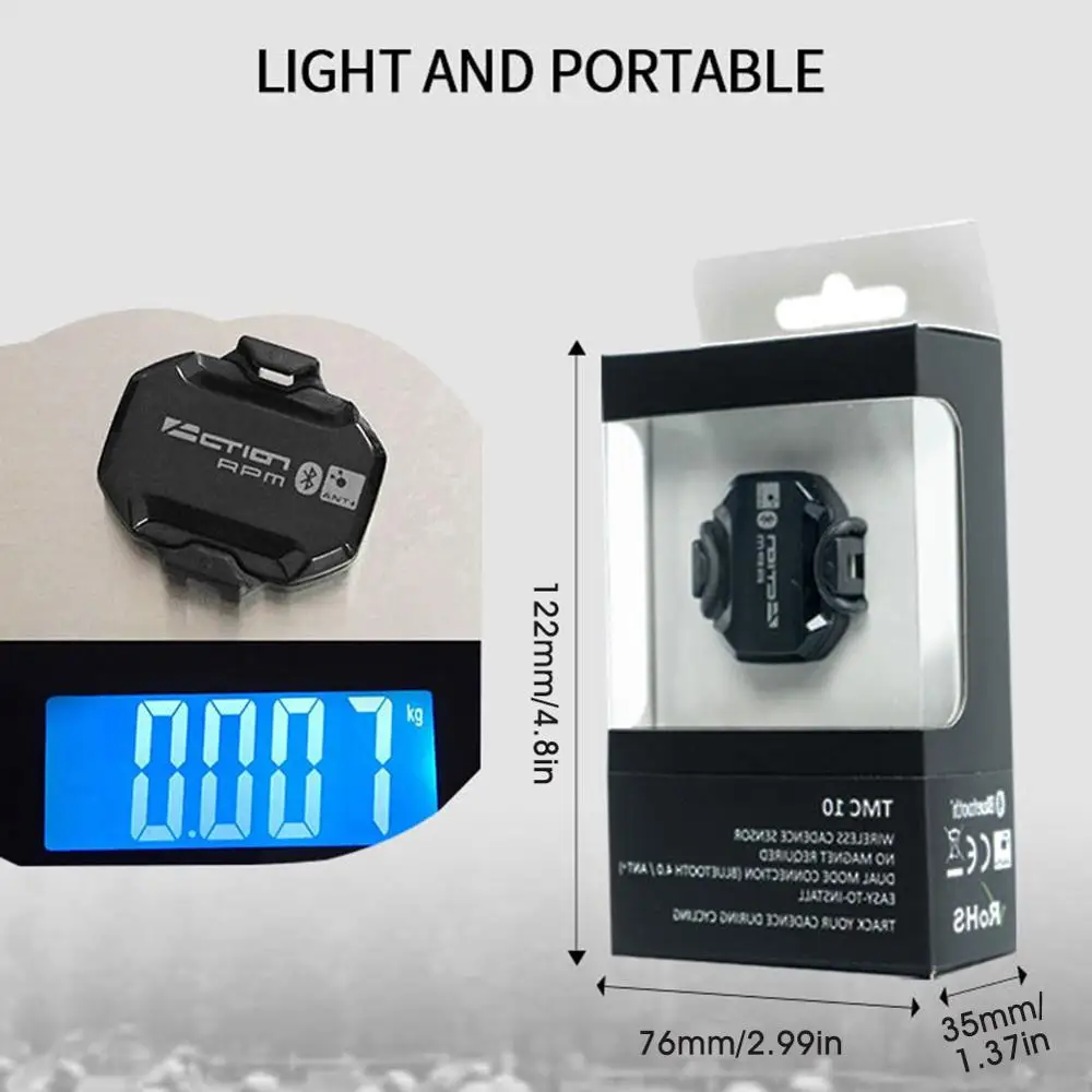 

Bike RPM Speed/Cadence Sensor IP68 Waterproof Bluetooth4.0/ANT+ Cycling Cadence Speed Sensor