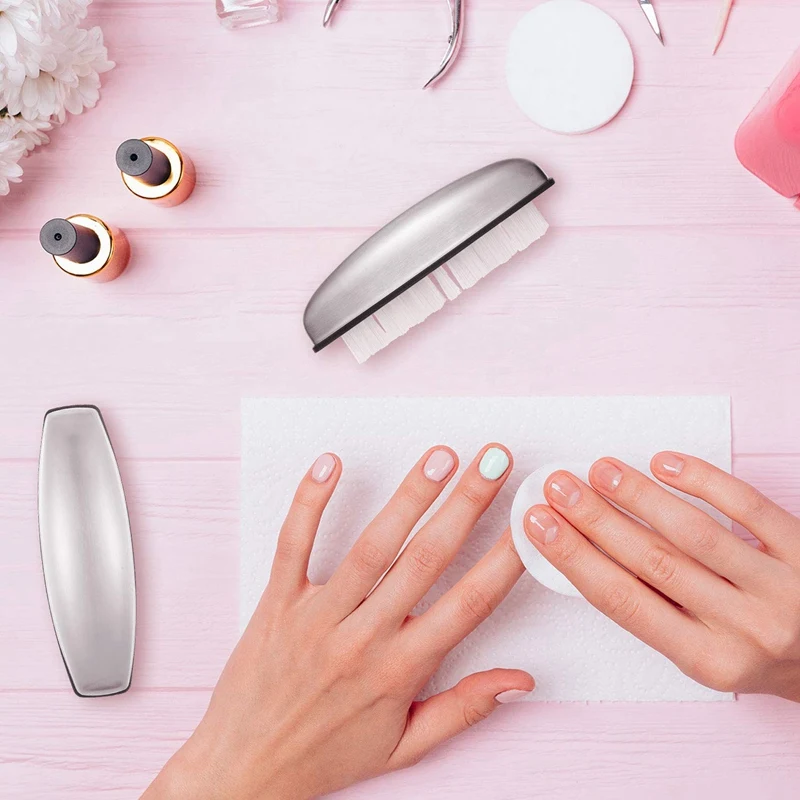 

Retail 3 Pieces Stainless Steel Nail Cleaning Brush,Hand Scrubbing Brushes for Nails Toes Cleaning and Scrubbing,Kitchen Brush
