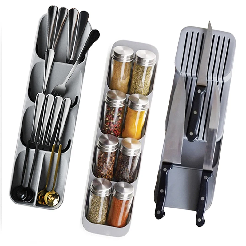 

Ящик для столовых приборов, поднос, органайзер для магазина, ящик для кухни, разделитель, кухонный шкаф для хранения, пластиковые ящики, посу...