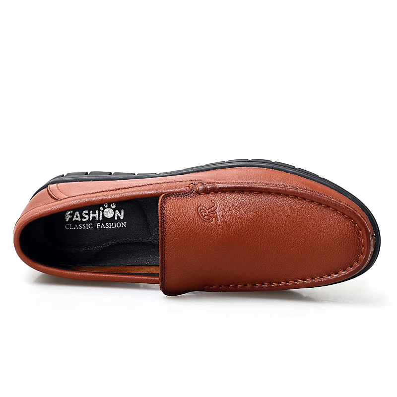 Spring Summer Casual Men's Loafers Comfortable Leather Flat Shoes Men Breathable Slip-On Soft Driving Moccasins % | Обувь