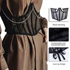 Корсет женский утягивающий кружевной, сексуальный готический корсет, корректирующий, моделирующий, пояс-цепочка на талию