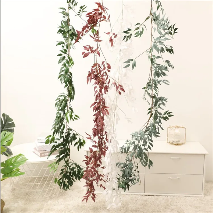 

1.7M Simulation Willow Timbo Wedding Ceiling Layout Fake Flower Silk Flower Indoor Simulation Plant Air Conditioning Pipe Rattan