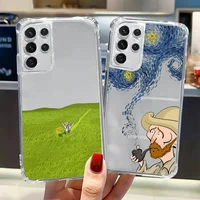 van gogh starry night oil painting phone case transparent for samsung a 10 21s 31 50 51 52 12 71 s note 10 20 21 fe plus ultra