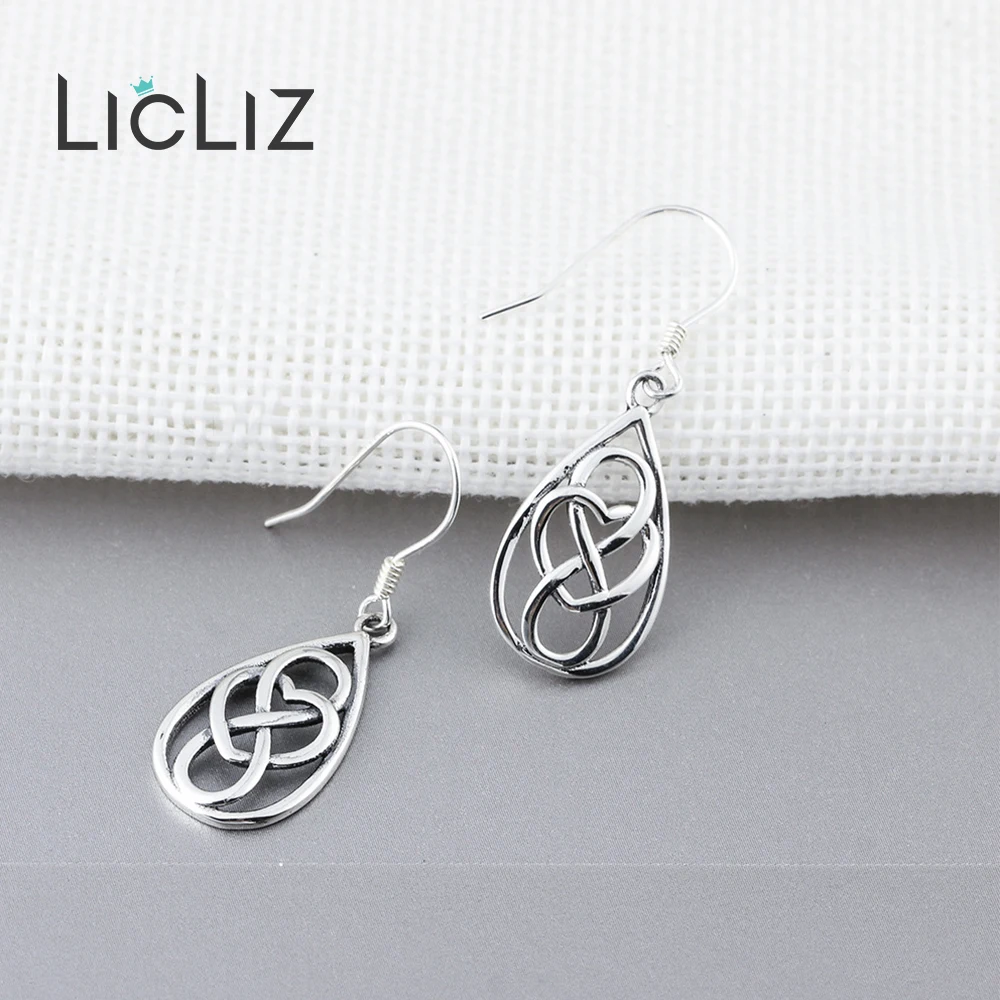 Женские серьги-подвески LicLiz плетеные серьги-капельки из Стерлингового