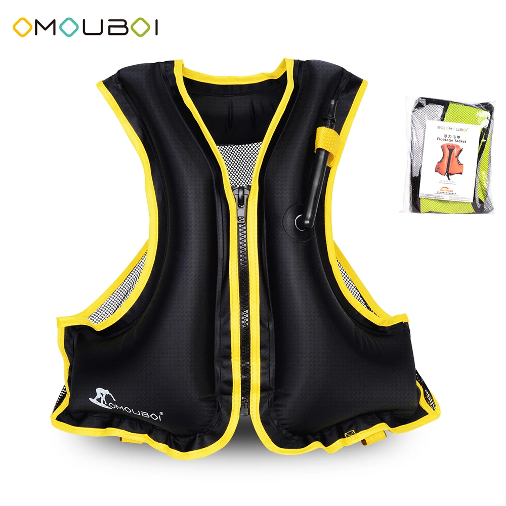 Adult Inflatable Swim Vest Life Jacket for Snorkeling Floating Device Swimming Drifting Surfing Water Sports Saving | Спорт и