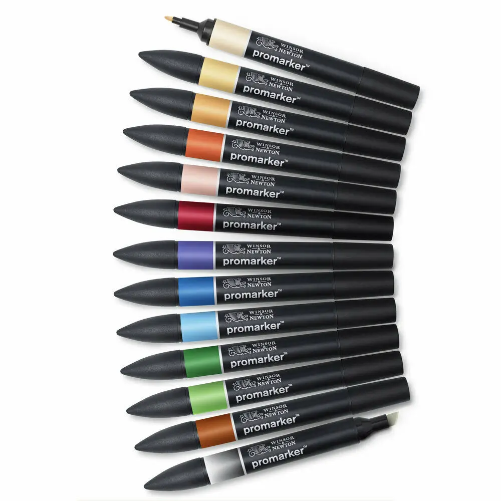 Маркеры Winsor & Newton Promarkers с двойным наконечником 6 цветов и 12 цветов|artist brush pen|brush
