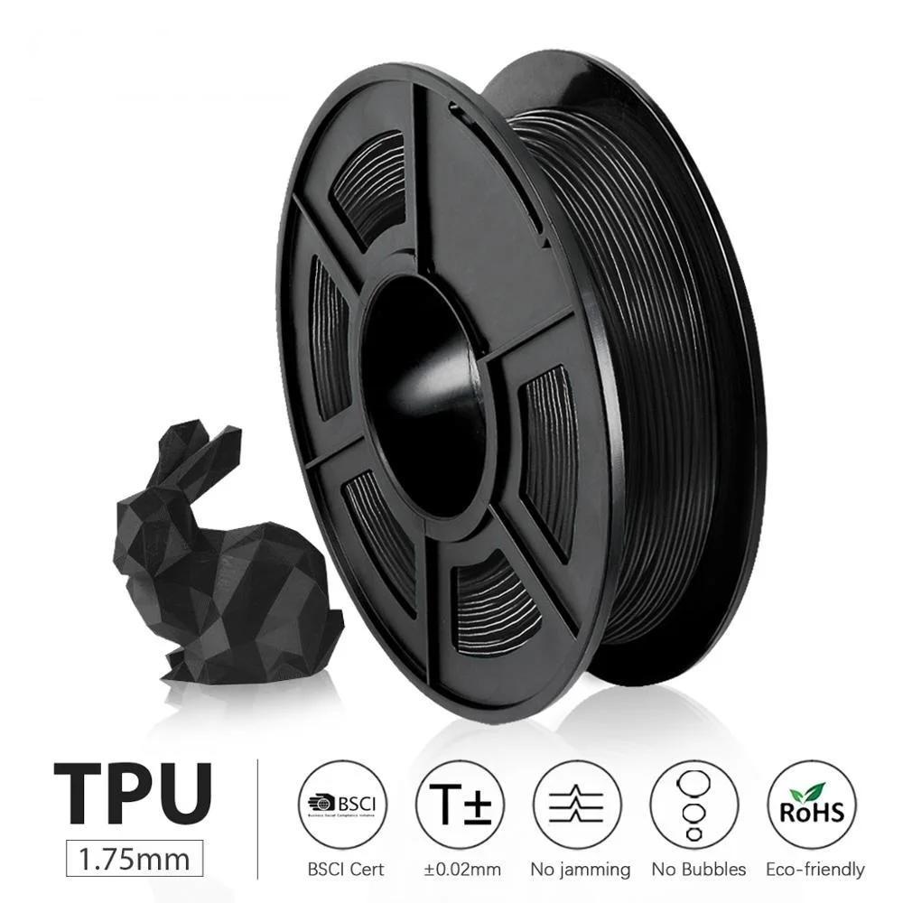 

TPU Flexible Filament 0.5kg 1.75mm Tolerance +-0.02MM with full color for Flexible DIY gift or model printing Wth fast delivery