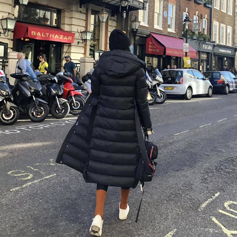 AYUNSUE зимнее пальто женская куртка 90% на белом утином пуху женское длинное пуховое