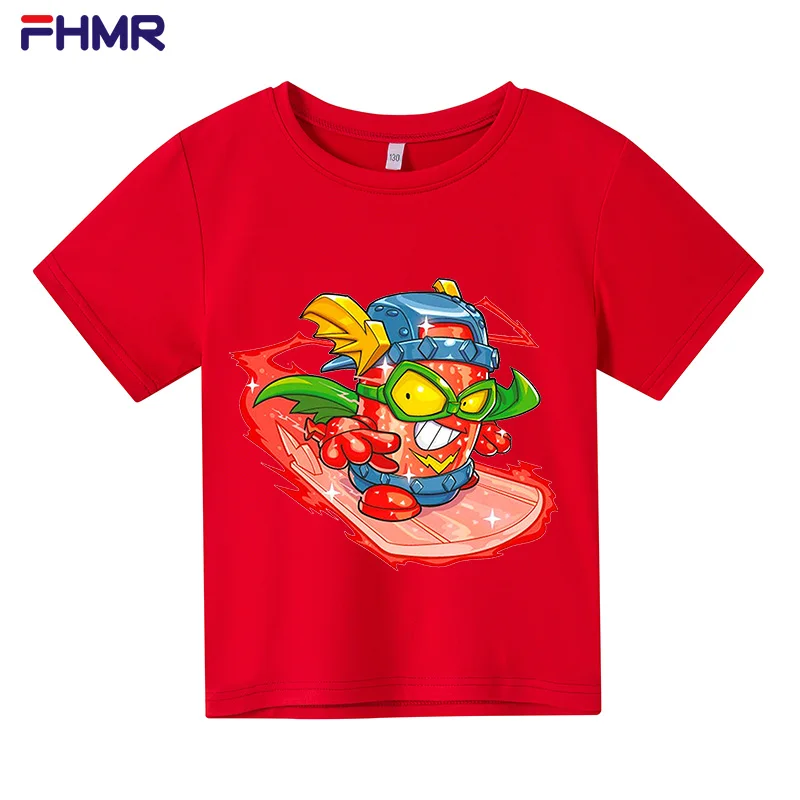 

2021 Summer Cotton Boys Girls super zings graphic t shirt Casual O-Neck T-shirt 4T-14T