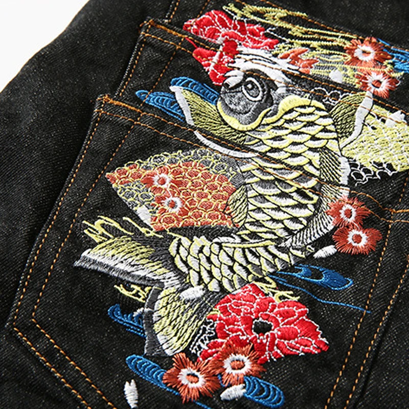

2020 Hot Sale New Arrival Biker Light Jeans Men Embroidery Animal Robin Trousers Appliques Chinese Style Full Length Are Male