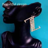 new luxury letter z cubic zirconia crystal womens earrings korea simple fashion rhinestone earrings jewelry party gifts wholesa