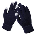 Женские зимние перчатки для сенсорного экрана, плотные, теплые трикотажные штаны стрейч-перчатки шерство ограничения на весь палец уличные перчатки катания на лыжах