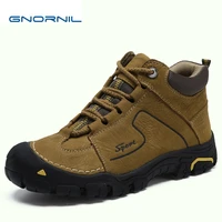 gnornil brand genuine leather men casual shoes with fur 2022 winter non slip rubber sole super warm male shoes size38 46
