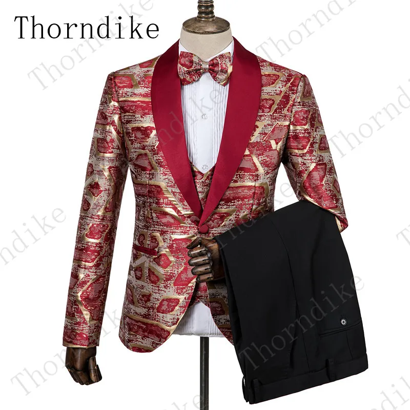 suit 10 Thorndike последний дизайн черный цветочный мужской костюм Модный узор приталенные Смокинги Костюмы из 3 предметов под заказ стиль смокинг Masculino - Цвет: suit 10