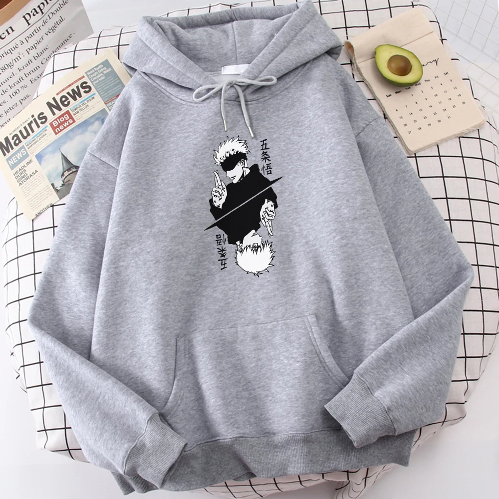 

Hot Sale Jujutsu Kaisen Gojo Satoru Printing Male Hoodie Soft Brand Clothing Thermal Vintage Hoodies Oversized Men Sweatshirt
