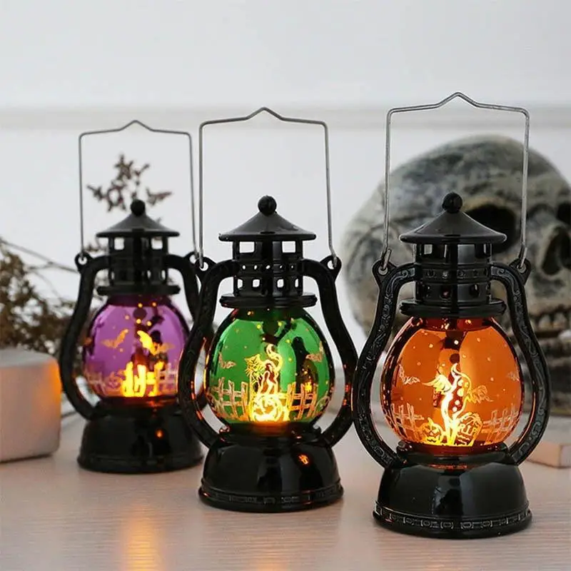 

Luminous Display Green Festival Fine Practical Electronic Creative Portable Light Halloween Oil Lamp Battery Flickering