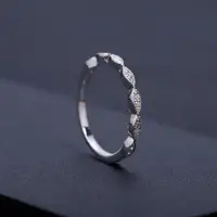 Moissanite Art Deco Stacking Ring Set 4