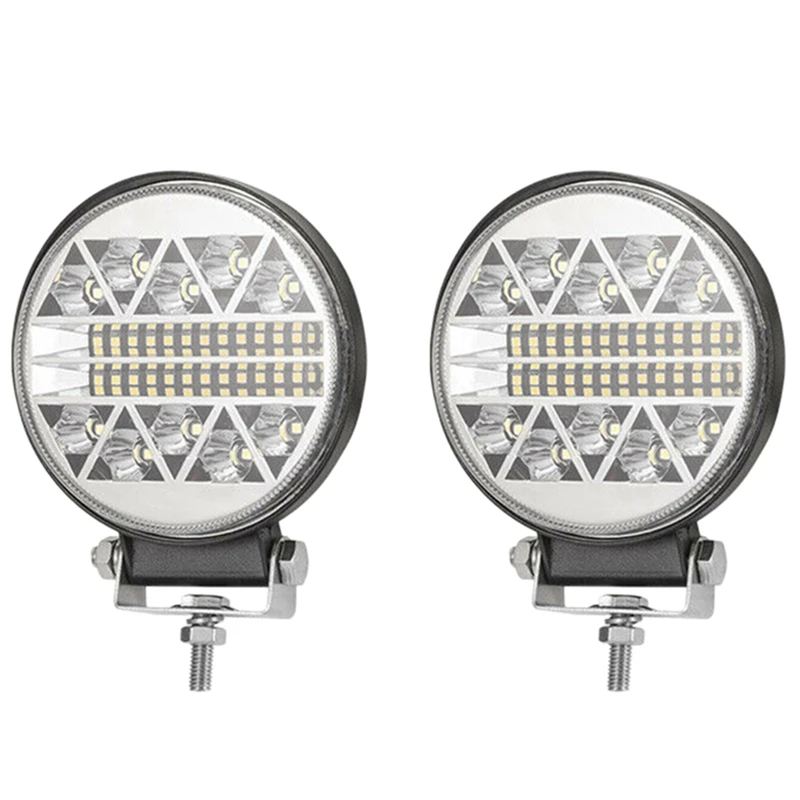 2Pcs 13600LM Round LED Work Lights LED Spot Flood Beam Driving Light Pods