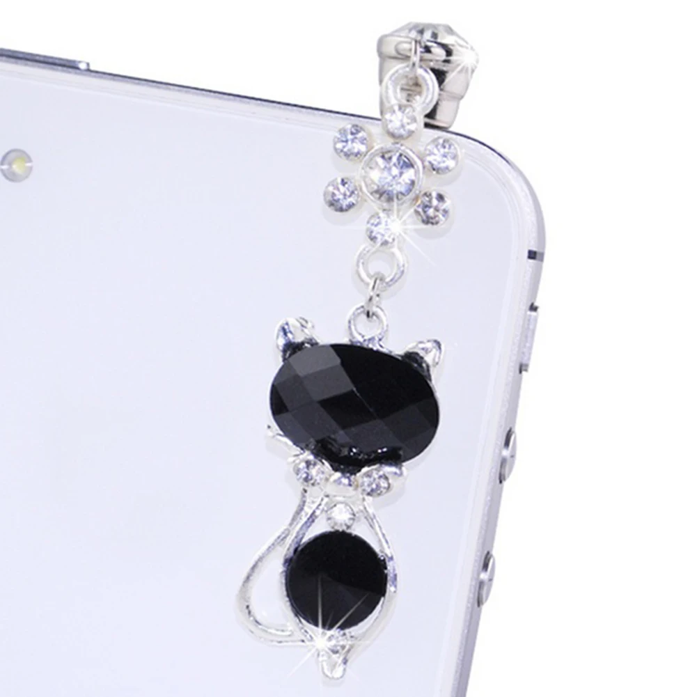 3.5 mm Jack Cat Crystal Anti Dust Plug Earphone Cap Stopper Cute cat Accessories for Phone Cup | Мобильные телефоны и
