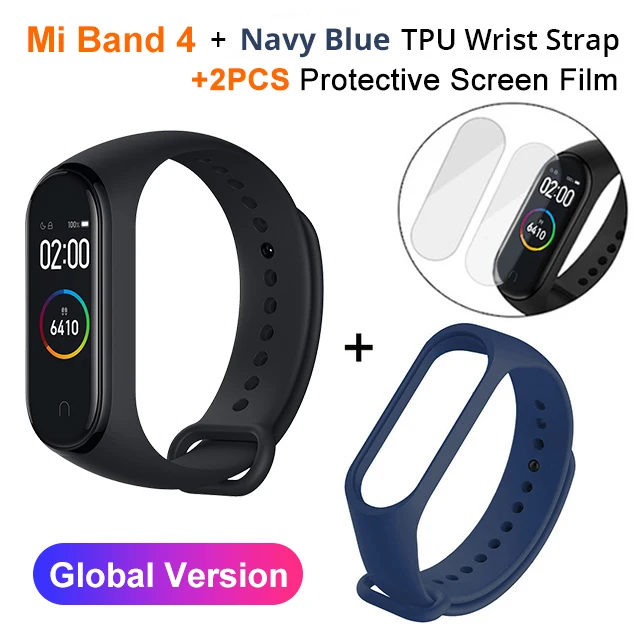 miband4 N NavyBlueSt Xiaomi mi Band 4 SmartBand mi Band 4 Браслет фитнес-трекер для измерения сердечного ритма Bluetooth 5,0 50 м водонепроницаемый - Цвет: miband4 N NavyBlueSt