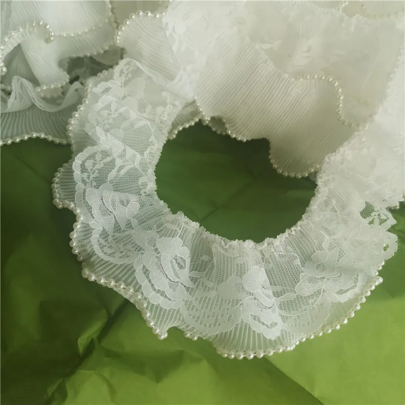 

9 ярдов, Высококачественная 2-слойная плиссированная ткань из органзы с блестками, кружевная отделка, лента ручной работы, свадебное платье, ...