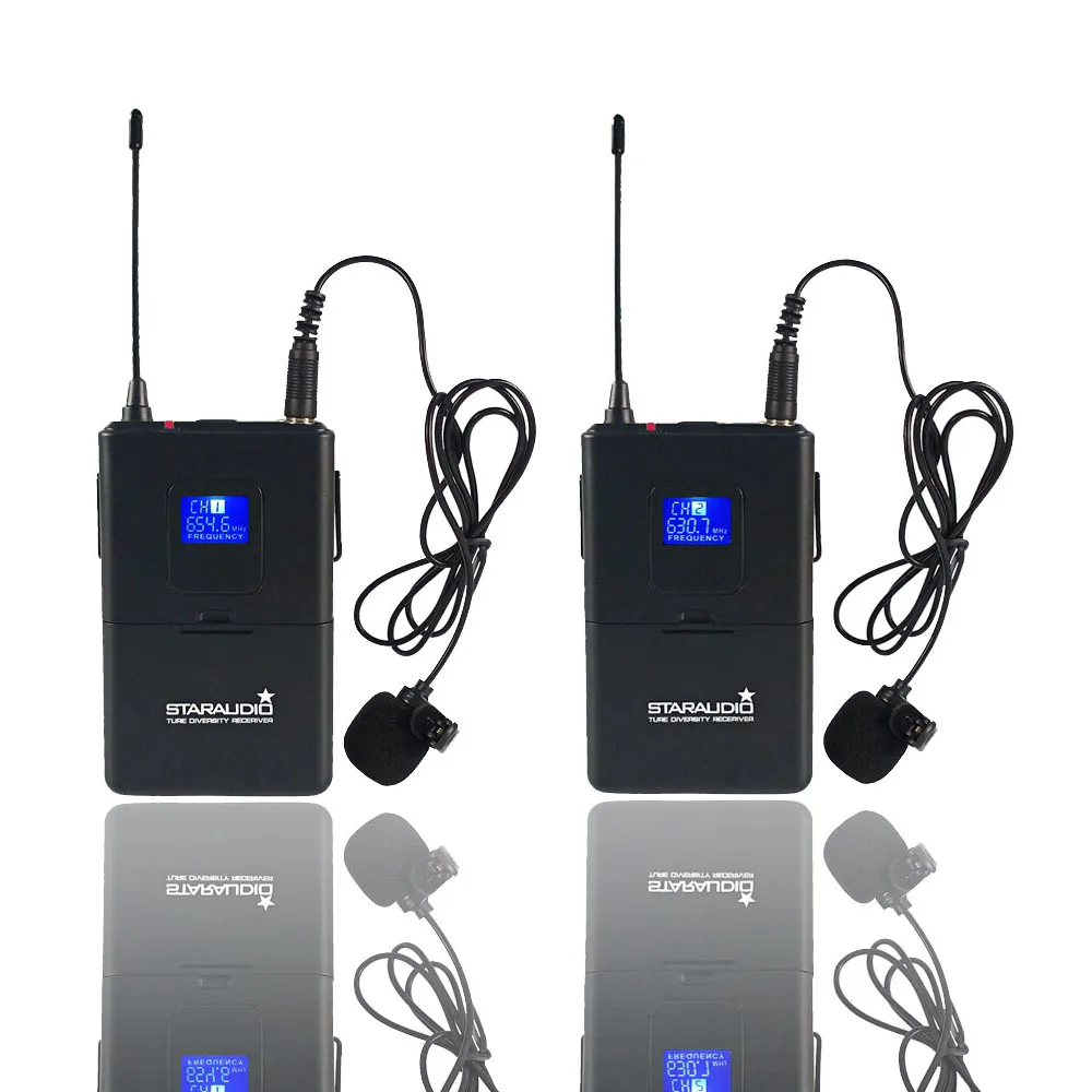 Двухканальная Беспроводная микрофонная система Pro Audio UHF 2-канальная гарнитура