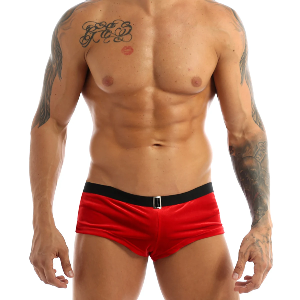 

Мужские бархатное нижнее белье трусы-боксеры с имитацией пряжки