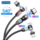 Магнитный кабель GETIHU USB Type-C, Micro USB, для быстрой зарядки, для iPhone 12, 11, X, 7, 8 Plus, Huawei, Xiaomi, Samsung, LG, 540