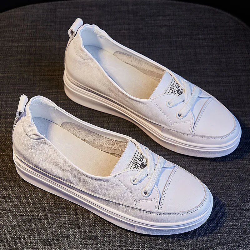 

Little white shoes women's shoes 2021 new thick-soled summer thin section breathable shallow mouth peas shoes