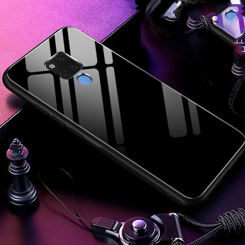 Чехол из закаленного стекла для huawei mate 20X20 x градиентный цвет задняя крышка для huawei mate 20X Мягкие силиконовые чехлы для телефонов mate 20X