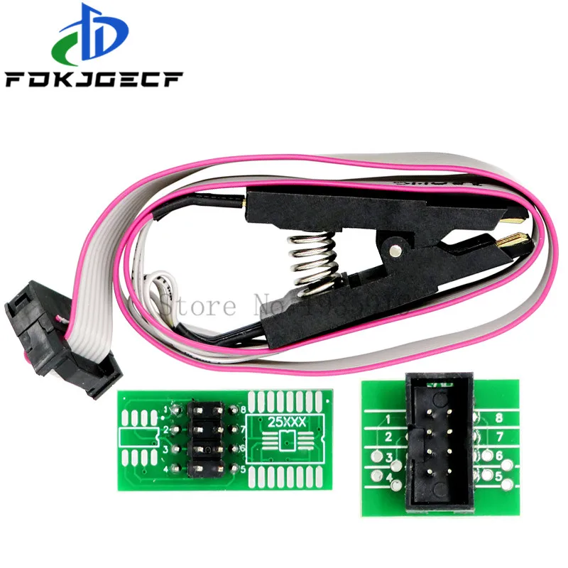 SOIC8 SOP8 Тесты зажим для EEPROM 93CXX / 25CXX 24CXX + CH341A 24 25 серии флэш-памяти USB программист