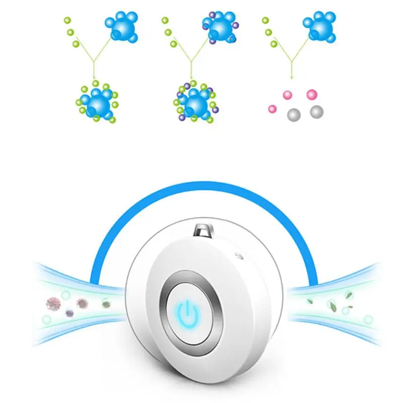 

Personal Wearable Air Purifier Necklace Mini Portable USB Negative Ion Generator Low Noise Cleaner Freshener