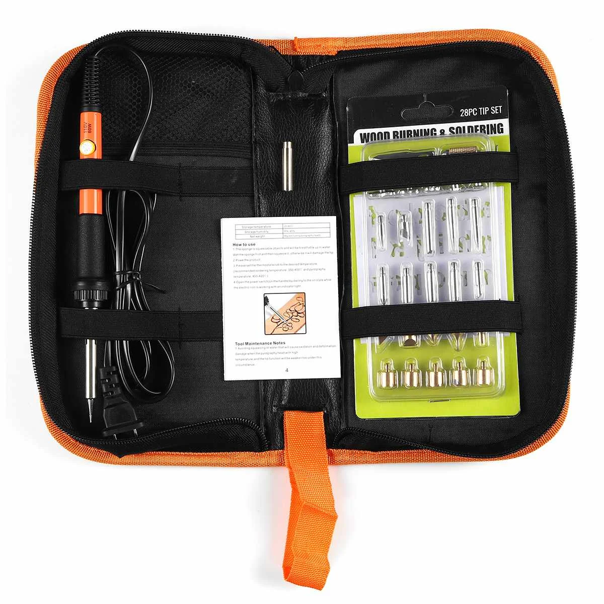 

30Pcs 60W 110V Electric Soldering Iron Set Temperature Adjustable Rework Station Heat Pencil Tips Storage Bag Repair Tool