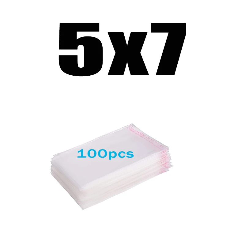 5x7CM 100pcs Прозрачный пластиковый самоклеющийся пакет целлофановые пакеты прозрачная Толстая самозапечатывающаяся маленькая упаковка герметичный полиэтиленовый пакет - Цвет: 5x7CM 100pcs