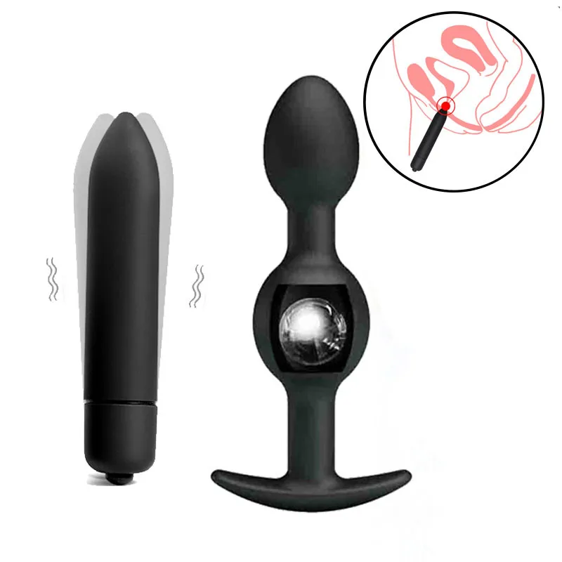 DINGYE Анальная пробка из бисера металлический мяч попадает в внутреннюю стену секс