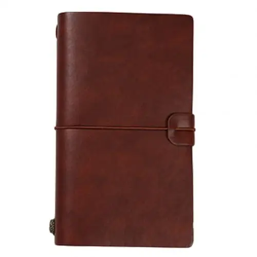 Brown Red New Diary Notebook Agenda With Faux Leather Cover Loose Leaf Note Bookfor School Stationery or Traveler - Цвет: Brown Red